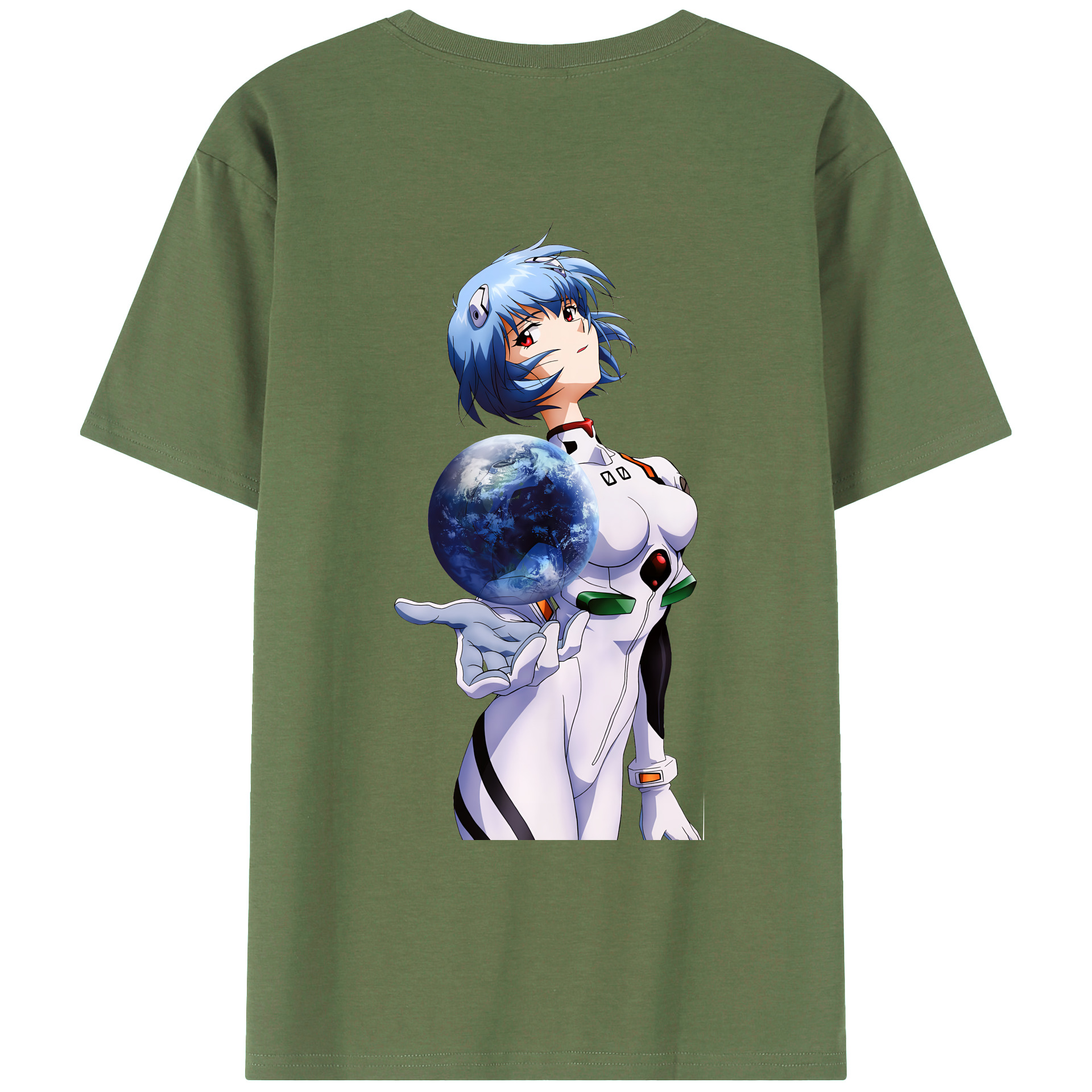 （画像用） EVA 新世紀エヴァンゲリオン 綿100％ メンズ半袖Tシャツ（バックプリント） 通気性